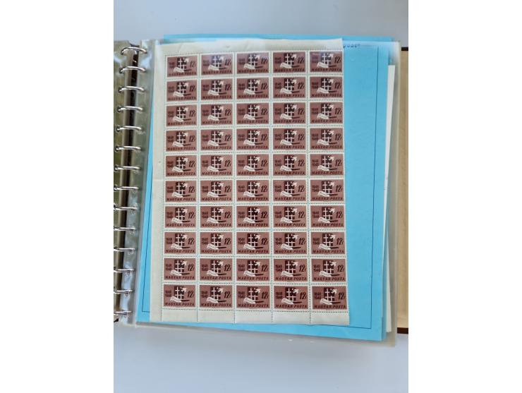 1918/88, nine albums with complete sheets and parts of sheets, unmounted mint and used with complete sets, motifs, postage du