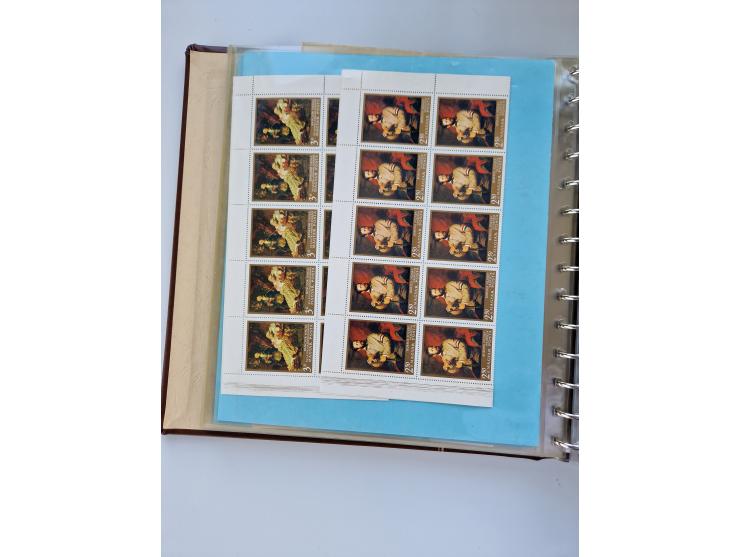 1918/88, nine albums with complete sheets and parts of sheets, unmounted mint and used with complete sets, motifs, postage du