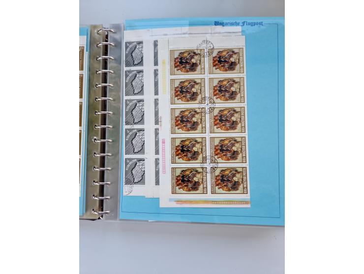 1918/88, nine albums with complete sheets and parts of sheets, unmounted mint and used with complete sets, motifs, postage du