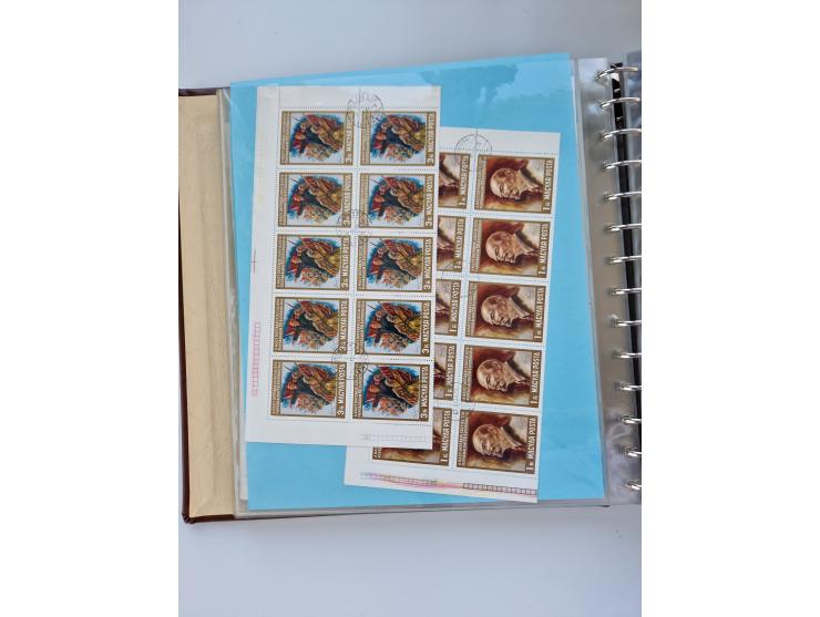 1918/88, nine albums with complete sheets and parts of sheets, unmounted mint and used with complete sets, motifs, postage du