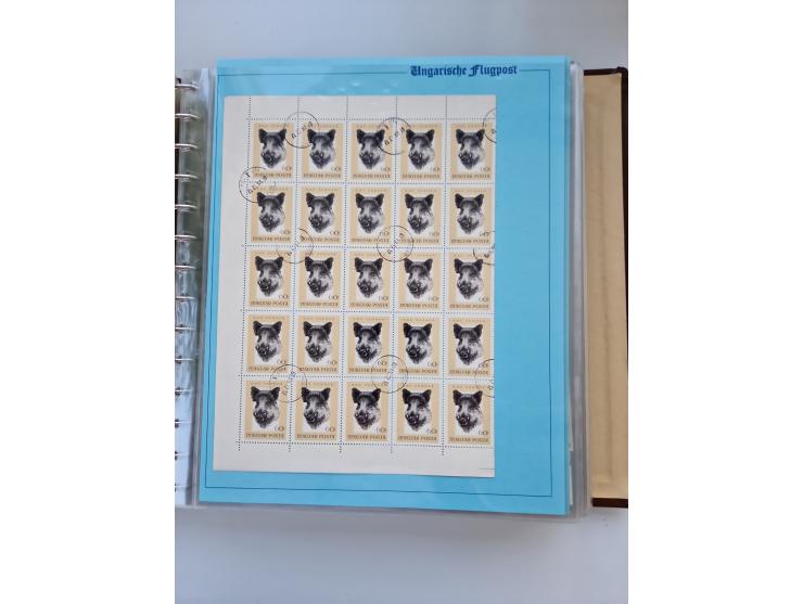 1918/88, nine albums with complete sheets and parts of sheets, unmounted mint and used with complete sets, motifs, postage du