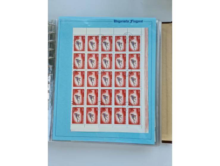 1918/88, nine albums with complete sheets and parts of sheets, unmounted mint and used with complete sets, motifs, postage du