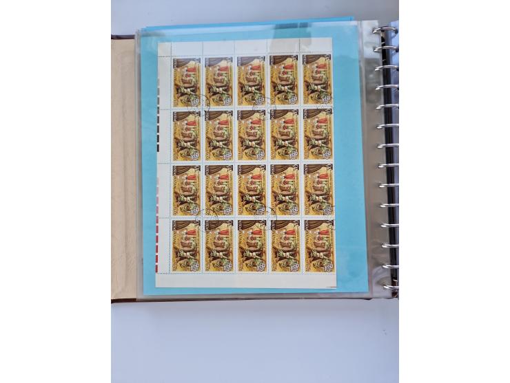 1918/88, nine albums with complete sheets and parts of sheets, unmounted mint and used with complete sets, motifs, postage du