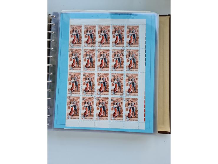 1918/88, nine albums with complete sheets and parts of sheets, unmounted mint and used with complete sets, motifs, postage du