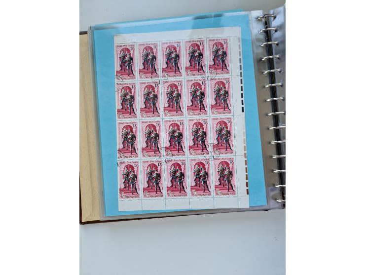 1918/88, nine albums with complete sheets and parts of sheets, unmounted mint and used with complete sets, motifs, postage du