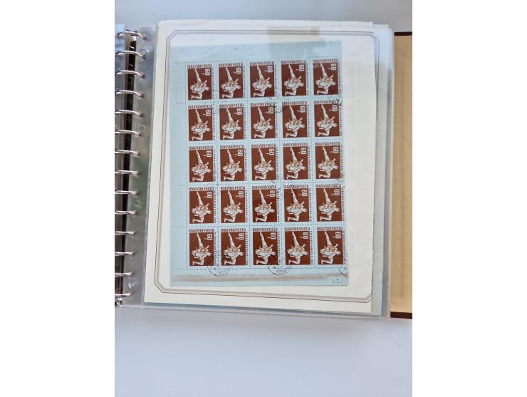 1918/88, nine albums with complete sheets and parts of sheets, unmounted mint and used with complete sets, motifs, postage du