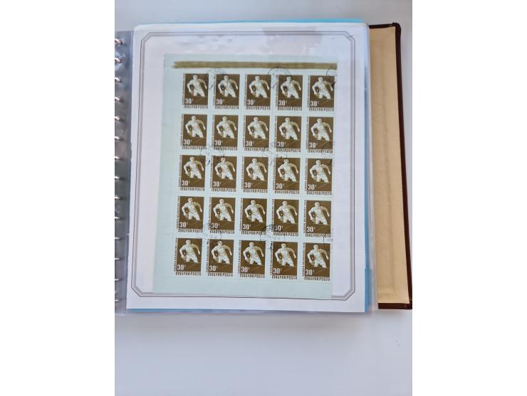 1918/88, nine albums with complete sheets and parts of sheets, unmounted mint and used with complete sets, motifs, postage du
