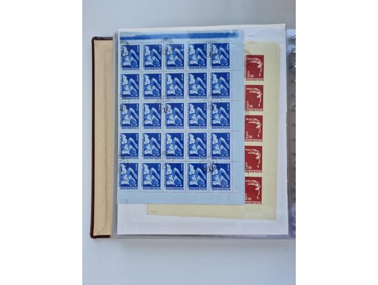 1918/88, nine albums with complete sheets and parts of sheets, unmounted mint and used with complete sets, motifs, postage du