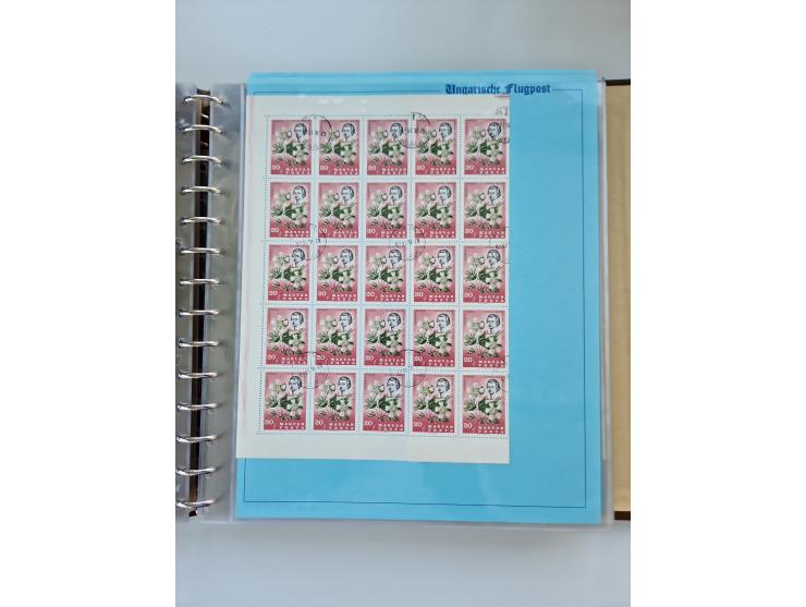 1918/88, nine albums with complete sheets and parts of sheets, unmounted mint and used with complete sets, motifs, postage du