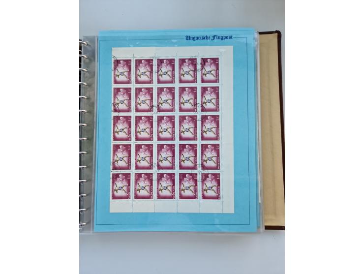 1918/88, nine albums with complete sheets and parts of sheets, unmounted mint and used with complete sets, motifs, postage du