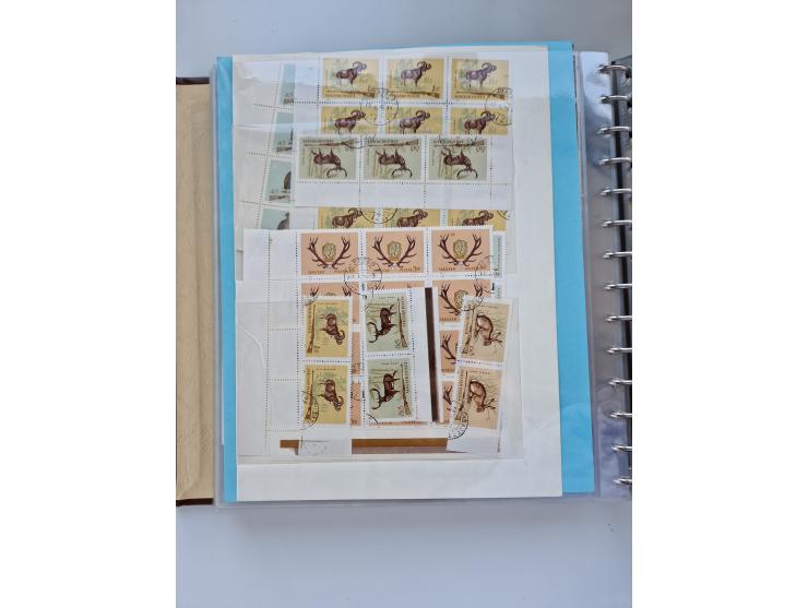 1918/88, nine albums with complete sheets and parts of sheets, unmounted mint and used with complete sets, motifs, postage du