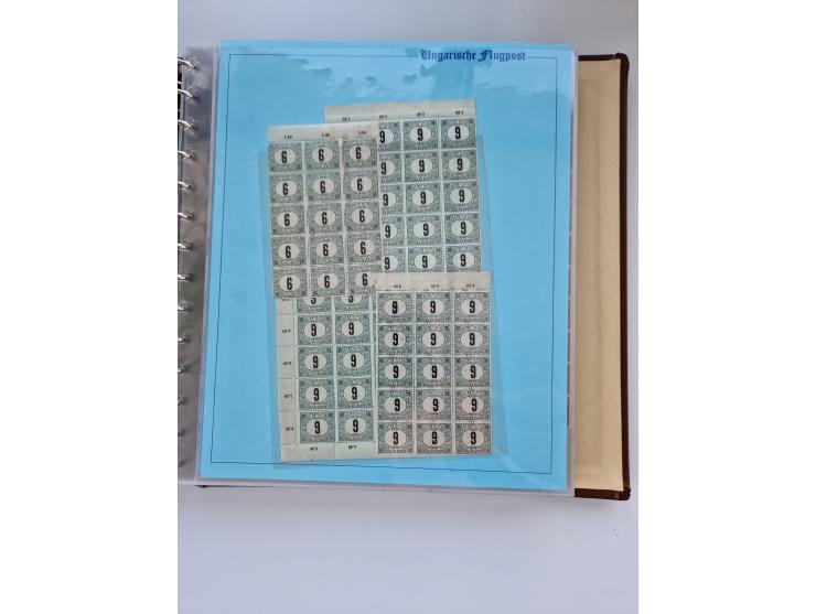 1918/88, nine albums with complete sheets and parts of sheets, unmounted mint and used with complete sets, motifs, postage du