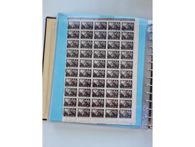 1918/88, nine albums with complete sheets and parts of sheets, unmounted mint and used with complete sets, motifs, postage du
