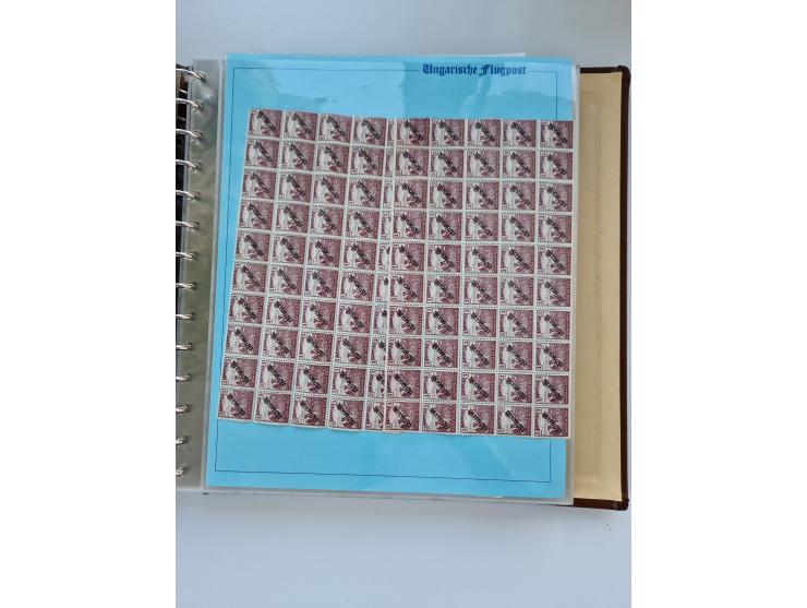 1918/88, nine albums with complete sheets and parts of sheets, unmounted mint and used with complete sets, motifs, postage du