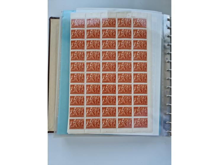 1918/88, nine albums with complete sheets and parts of sheets, unmounted mint and used with complete sets, motifs, postage du