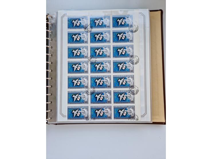 1918/88, nine albums with complete sheets and parts of sheets, unmounted mint and used with complete sets, motifs, postage du