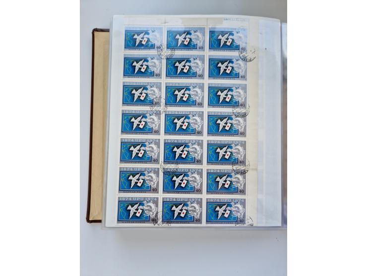 1918/88, nine albums with complete sheets and parts of sheets, unmounted mint and used with complete sets, motifs, postage du