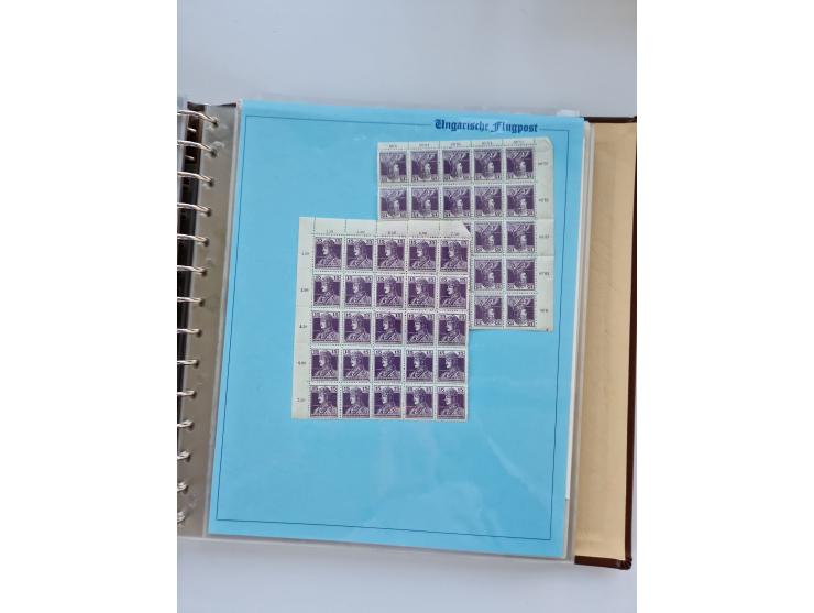 1918/88, nine albums with complete sheets and parts of sheets, unmounted mint and used with complete sets, motifs, postage du