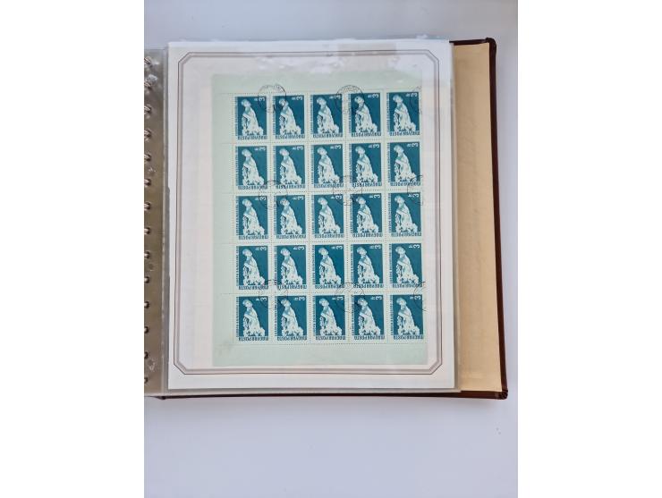 1918/88, nine albums with complete sheets and parts of sheets, unmounted mint and used with complete sets, motifs, postage du