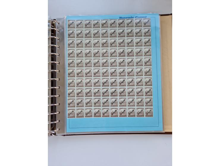 1918/88, nine albums with complete sheets and parts of sheets, unmounted mint and used with complete sets, motifs, postage du