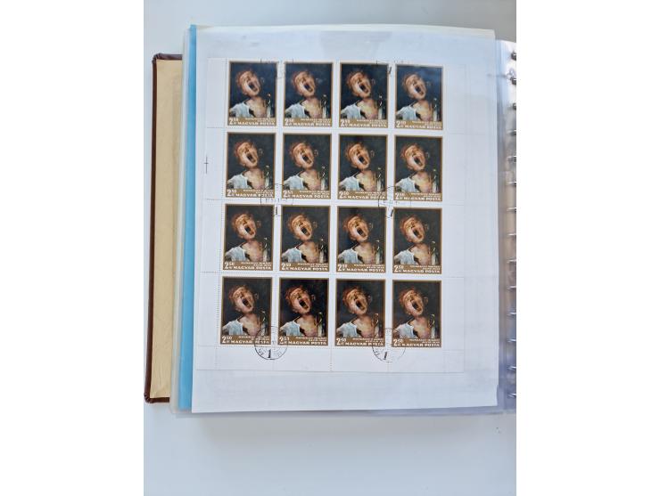 1918/88, nine albums with complete sheets and parts of sheets, unmounted mint and used with complete sets, motifs, postage du