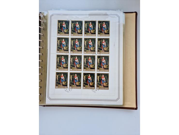 1918/88, nine albums with complete sheets and parts of sheets, unmounted mint and used with complete sets, motifs, postage du