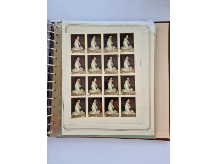 1918/88, nine albums with complete sheets and parts of sheets, unmounted mint and used with complete sets, motifs, postage du