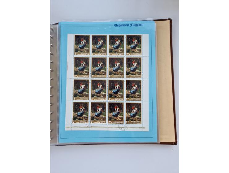 1918/88, nine albums with complete sheets and parts of sheets, unmounted mint and used with complete sets, motifs, postage du