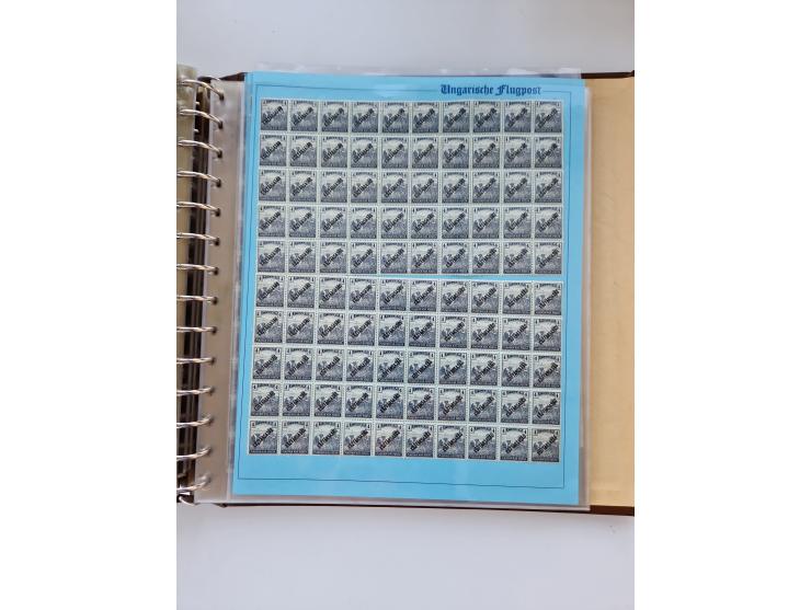 1918/88, nine albums with complete sheets and parts of sheets, unmounted mint and used with complete sets, motifs, postage du