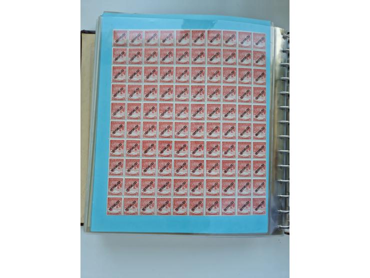 1918/88, nine albums with complete sheets and parts of sheets, unmounted mint and used with complete sets, motifs, postage du