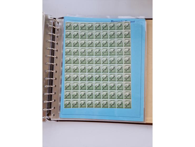 1918/88, nine albums with complete sheets and parts of sheets, unmounted mint and used with complete sets, motifs, postage du