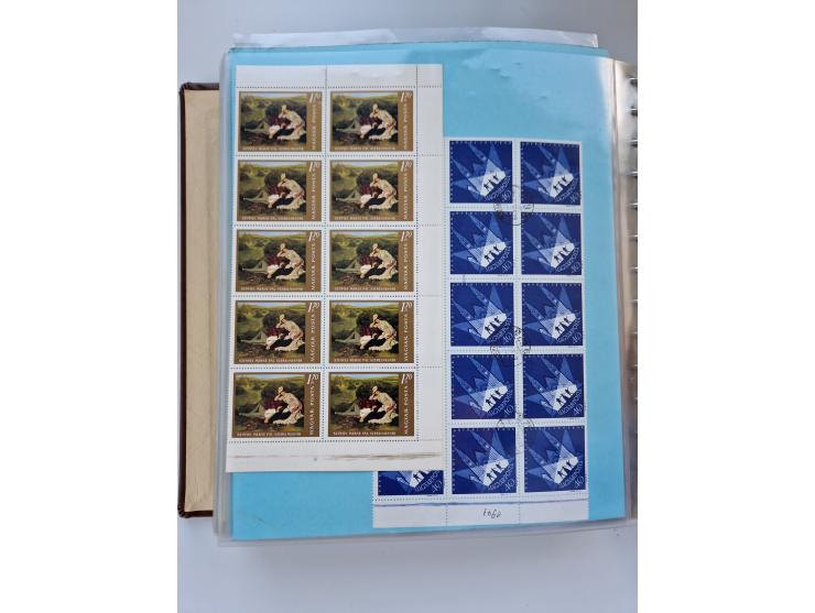 1918/88, nine albums with complete sheets and parts of sheets, unmounted mint and used with complete sets, motifs, postage du