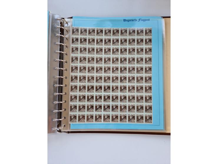 1918/88, nine albums with complete sheets and parts of sheets, unmounted mint and used with complete sets, motifs, postage du