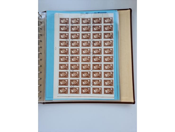 1918/88, nine albums with complete sheets and parts of sheets, unmounted mint and used with complete sets, motifs, postage du