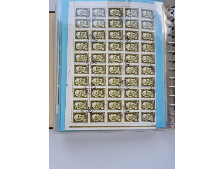 1918/88, nine albums with complete sheets and parts of sheets, unmounted mint and used with complete sets, motifs, postage du