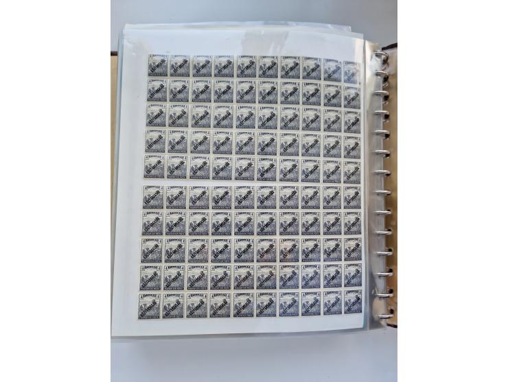 1918/88, nine albums with complete sheets and parts of sheets, unmounted mint and used with complete sets, motifs, postage du