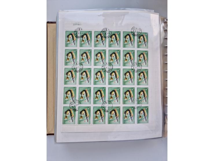 1918/88, nine albums with complete sheets and parts of sheets, unmounted mint and used with complete sets, motifs, postage du