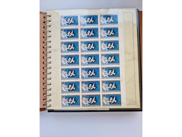 1918/88, nine albums with complete sheets and parts of sheets, unmounted mint and used with complete sets, motifs, postage du