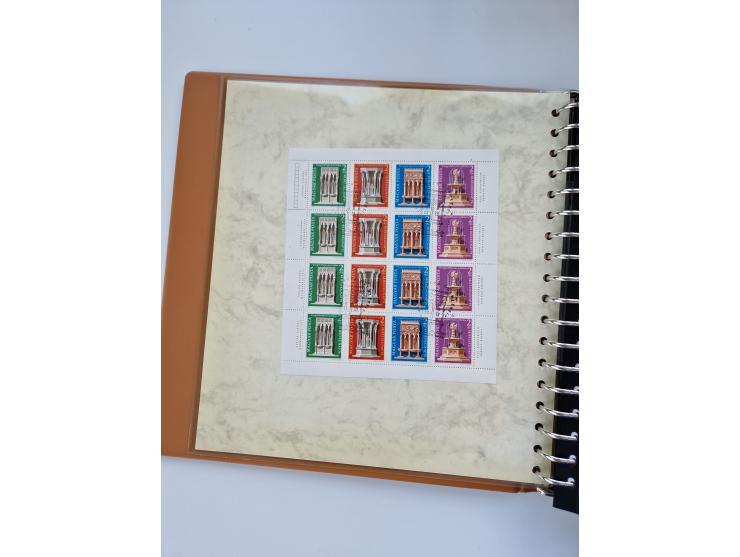 1918/88, nine albums with complete sheets and parts of sheets, unmounted mint and used with complete sets, motifs, postage du