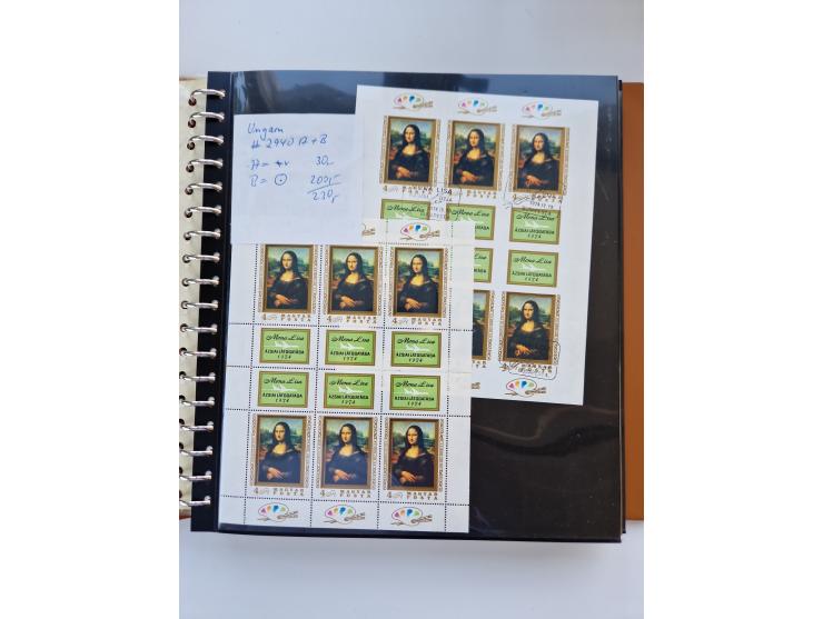 1918/88, nine albums with complete sheets and parts of sheets, unmounted mint and used with complete sets, motifs, postage du