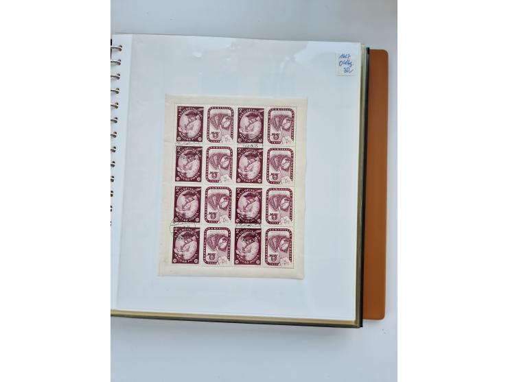 1918/88, nine albums with complete sheets and parts of sheets, unmounted mint and used with complete sets, motifs, postage du