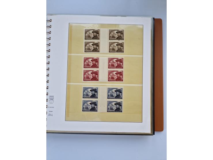 1918/88, nine albums with complete sheets and parts of sheets, unmounted mint and used with complete sets, motifs, postage du