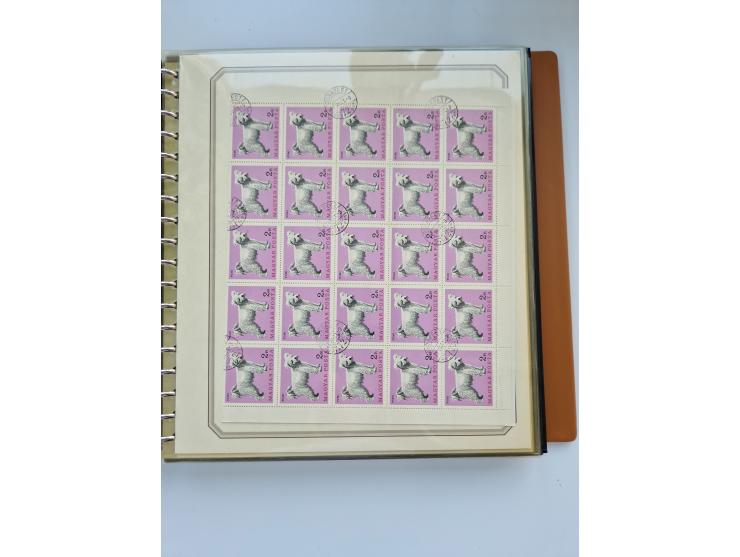 1918/88, nine albums with complete sheets and parts of sheets, unmounted mint and used with complete sets, motifs, postage du