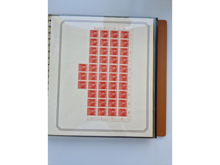 1918/88, nine albums with complete sheets and parts of sheets, unmounted mint and used with complete sets, motifs, postage du