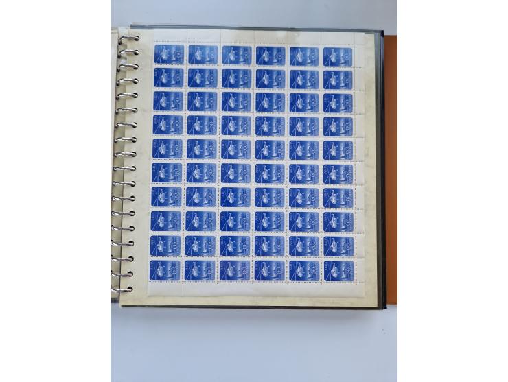 1918/88, nine albums with complete sheets and parts of sheets, unmounted mint and used with complete sets, motifs, postage du