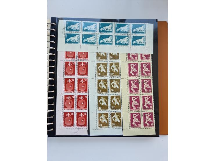 1918/88, nine albums with complete sheets and parts of sheets, unmounted mint and used with complete sets, motifs, postage du