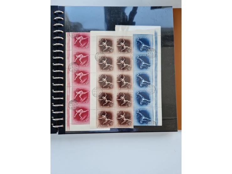 1918/88, nine albums with complete sheets and parts of sheets, unmounted mint and used with complete sets, motifs, postage du