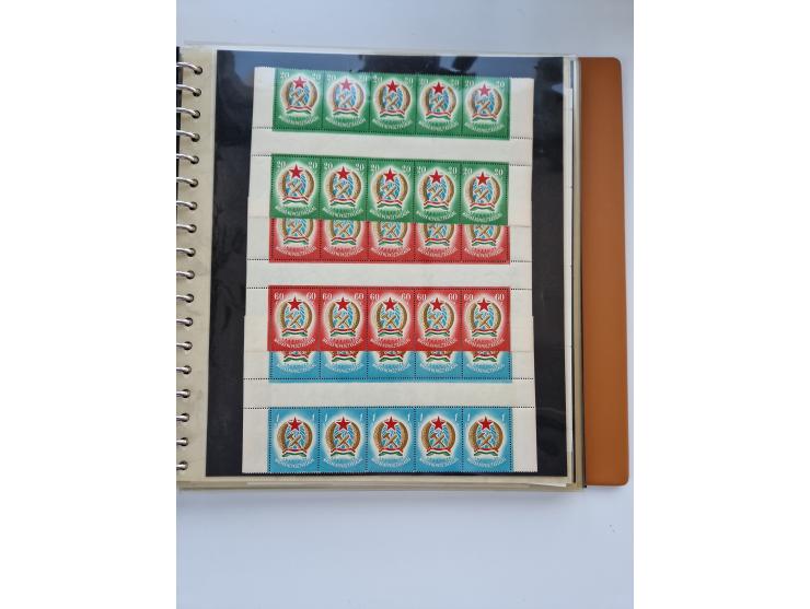 1918/88, nine albums with complete sheets and parts of sheets, unmounted mint and used with complete sets, motifs, postage du