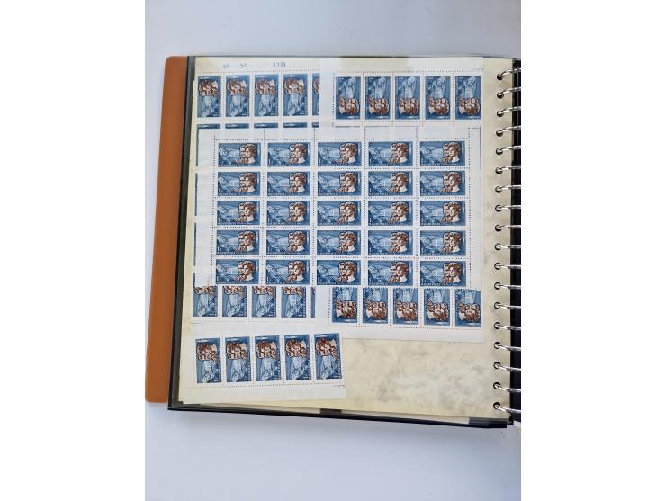 1918/88, nine albums with complete sheets and parts of sheets, unmounted mint and used with complete sets, motifs, postage du