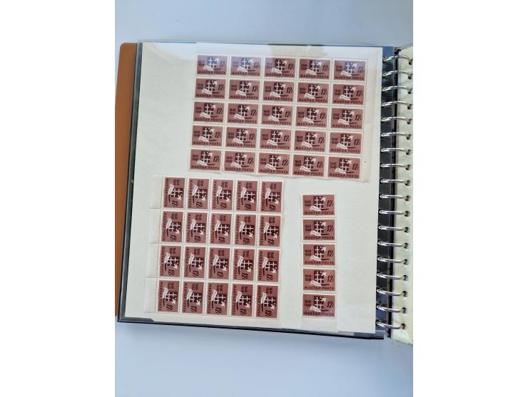 1918/88, nine albums with complete sheets and parts of sheets, unmounted mint and used with complete sets, motifs, postage du